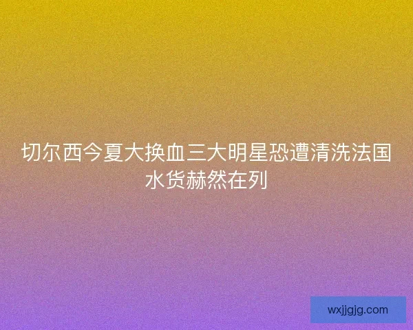 切尔西今夏大换血三大明星恐遭清洗法国水货赫然在列